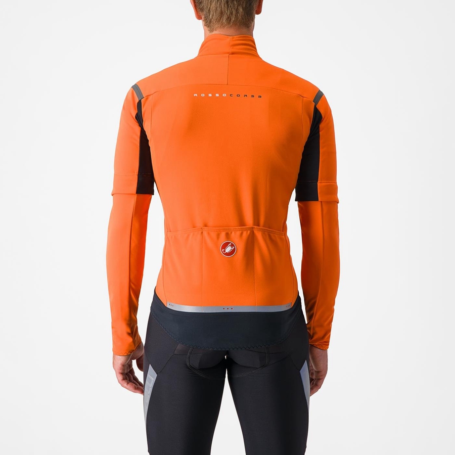 Men Castelli PERFETTO RoS 2 CONVERTIBLE Jackets Red Orange / Dark Grey | PIC-974562