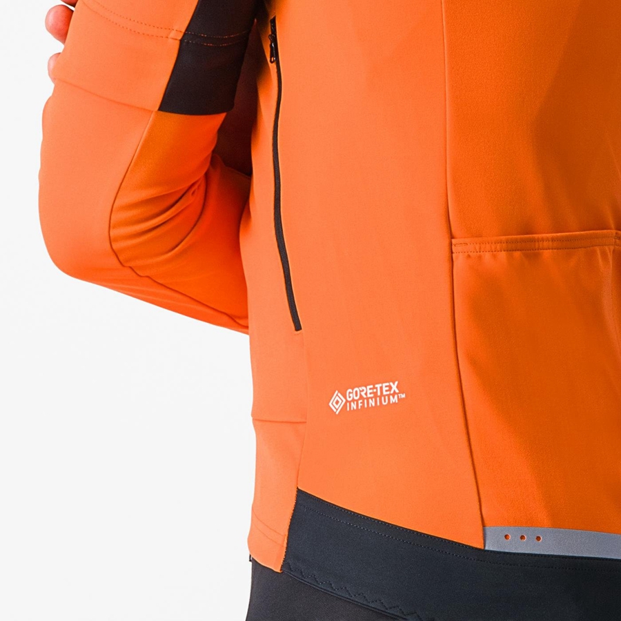 Men Castelli PERFETTO RoS 2 CONVERTIBLE Jackets Red Orange / Dark Grey | PIC-974562