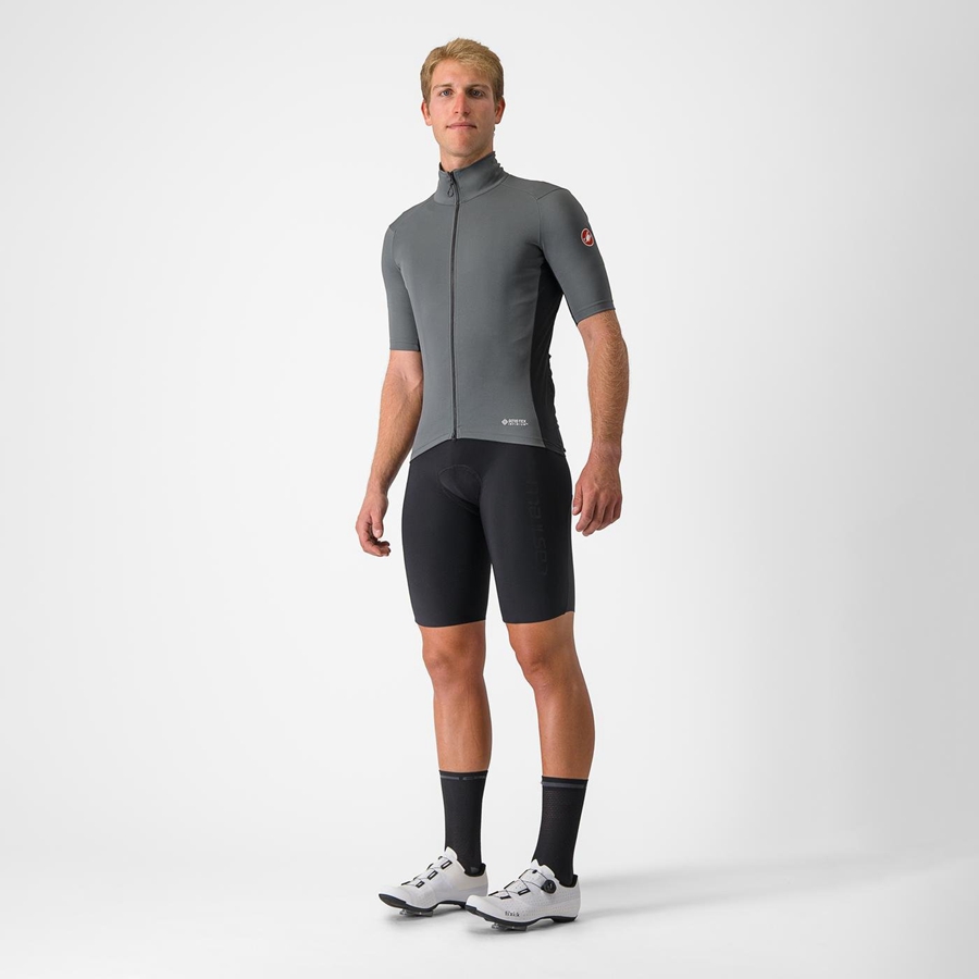 Men Castelli PERFETTO RoS 2 WIND Jackets Grey | GIT-025986