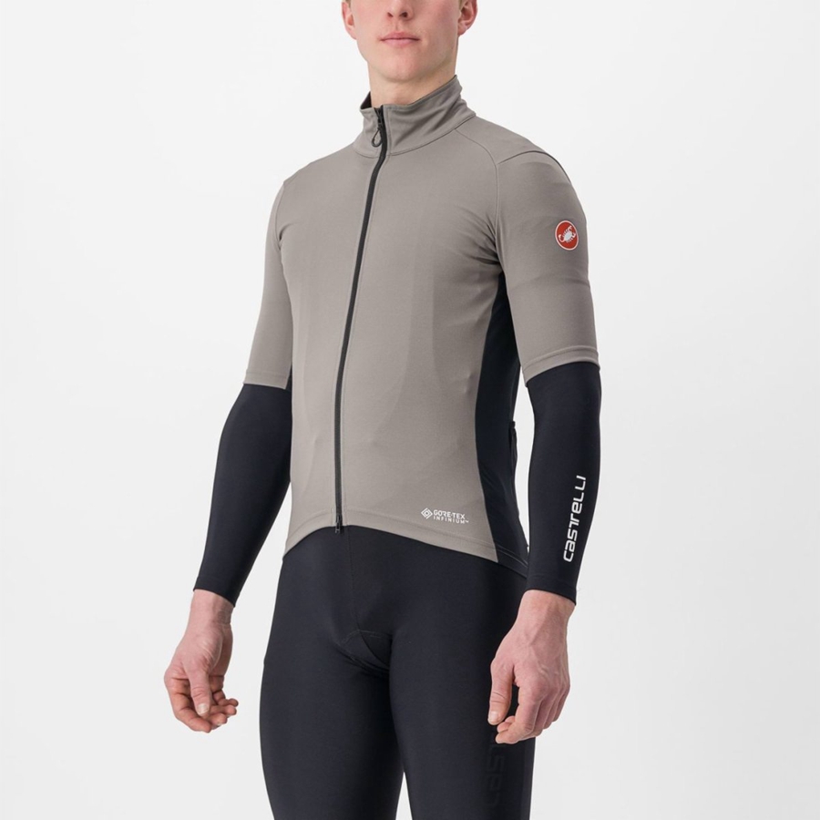 Men Castelli PERFETTO RoS 2 WIND Jackets Grey | HSV-312496