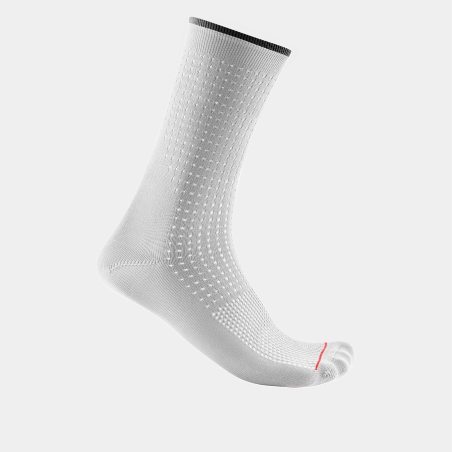 Men Castelli PREMIO 18 Socks White | LSF-672041