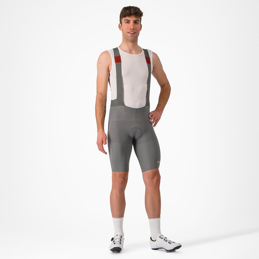 Men Castelli PREMIO Bib Shorts Grey | SUK-038542