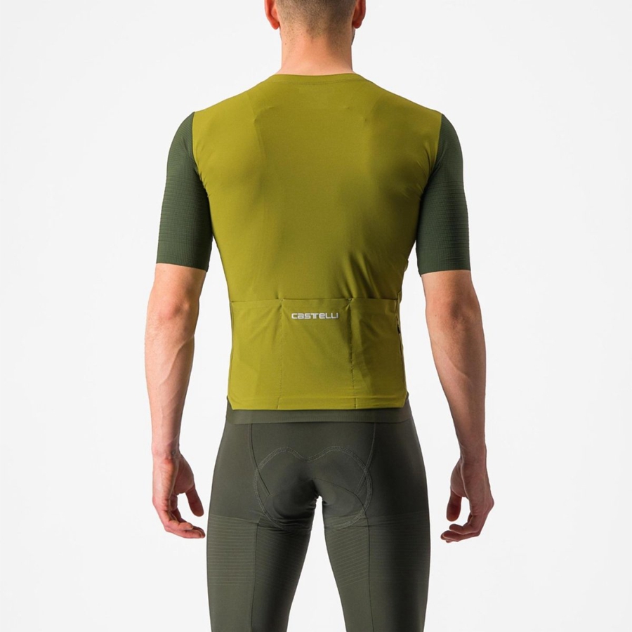 Men Castelli PREMIO Jersey Green / Deep Green | JYK-609374