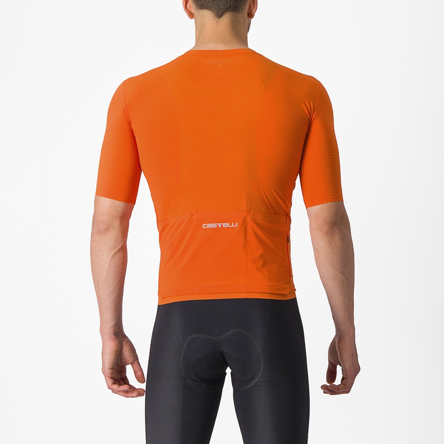 Men Castelli PREMIO Jersey Orange Red | WGA-483709