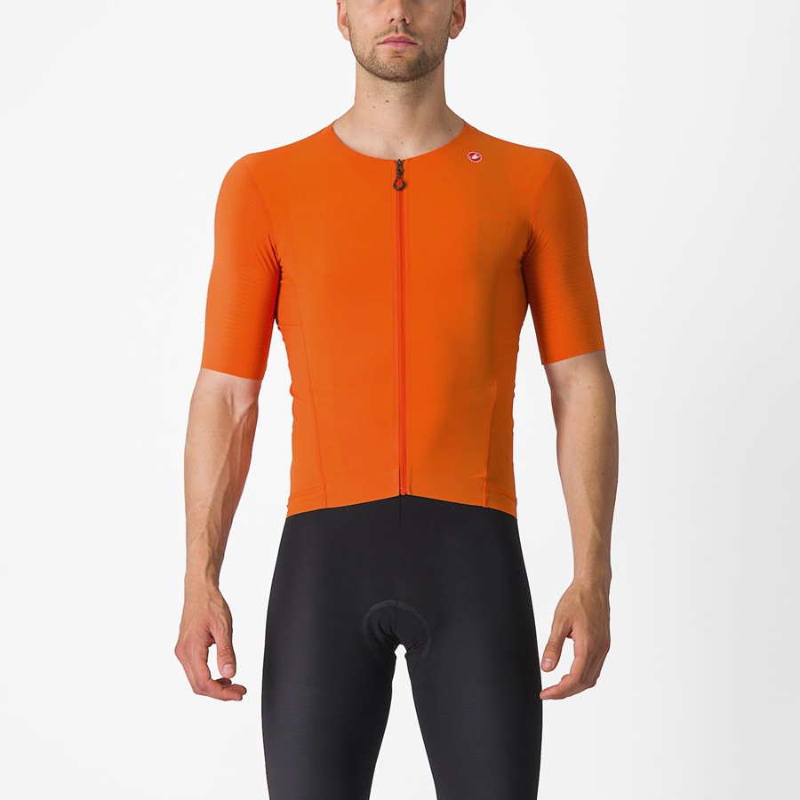 Men Castelli PREMIO Jersey Orange Red | WGA-483709