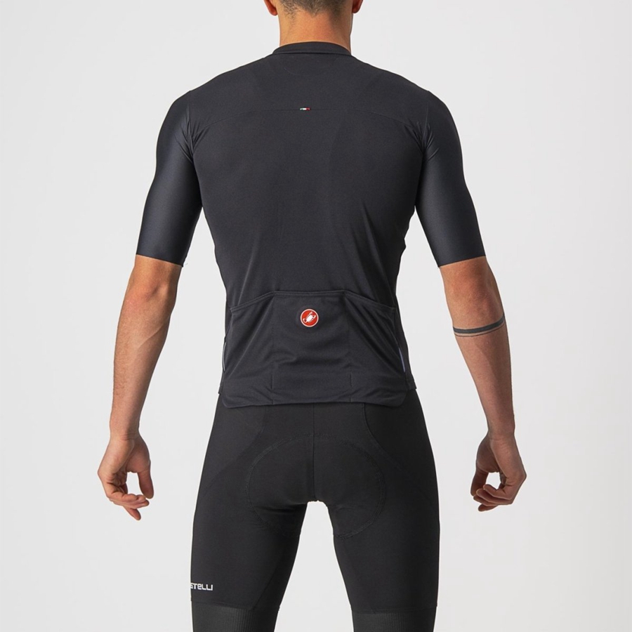 Men Castelli PROLOGO 7 Jersey Black / Silver Grey / White | XUY-037258