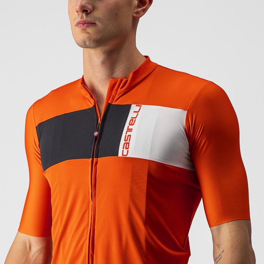 Men Castelli PROLOGO 7 Jersey Red / Black / White | HBC-759032