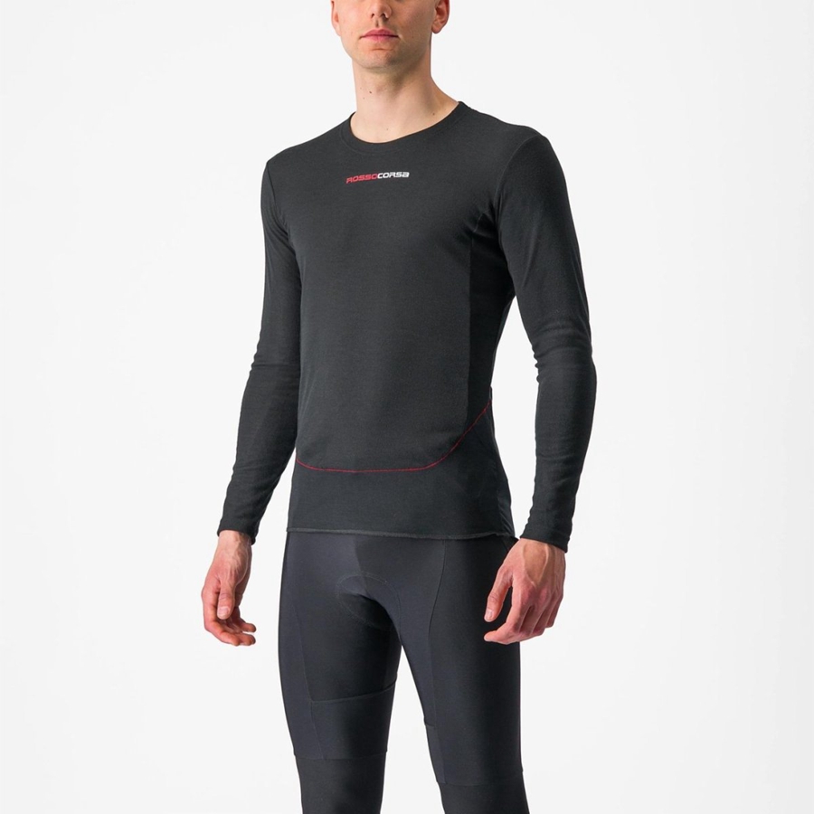 Men Castelli PROSECCO TECH LONG SLEEVE Base Layer Black | HNK-865974