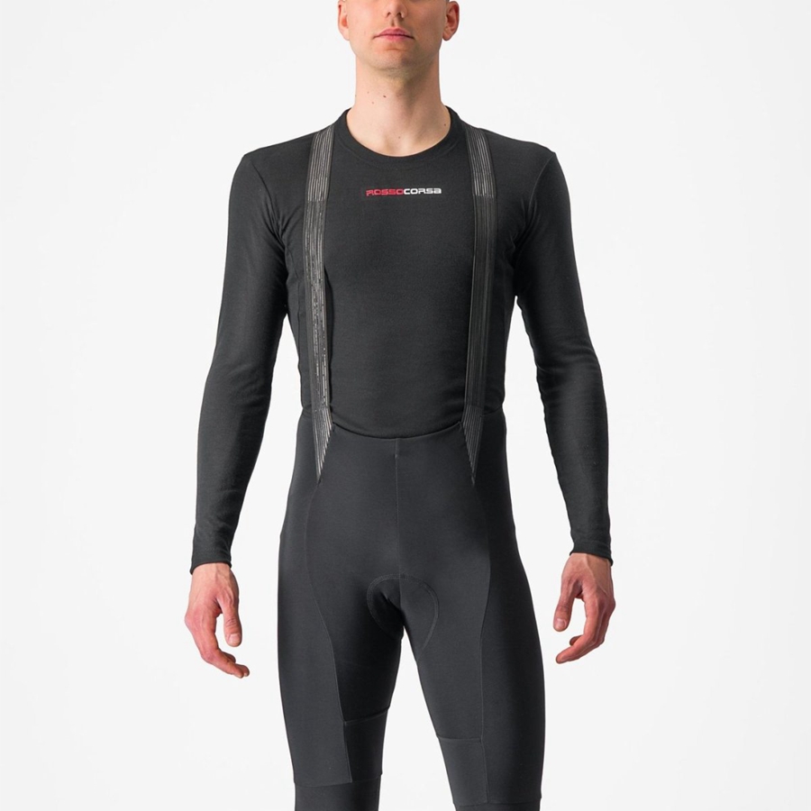 Men Castelli PROSECCO TECH LONG SLEEVE Base Layer Black | HNK-865974