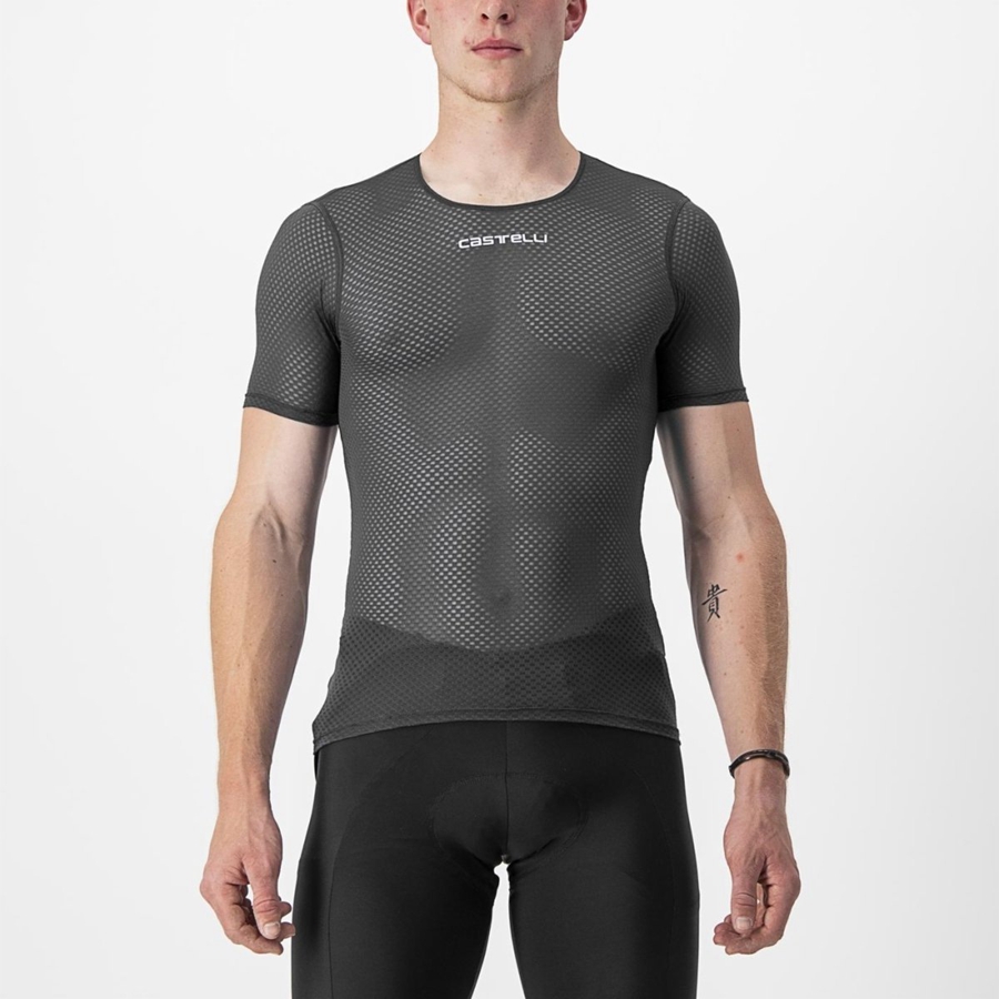 Men Castelli PRO MESH 2.0 SHORT SLEEVE Base Layer Black | ZRU-641983