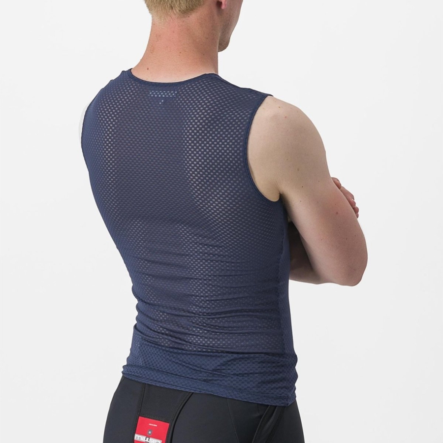 Men Castelli PRO MESH 2.0 SLEEVELESS Base Layer Blue | NEX-039186