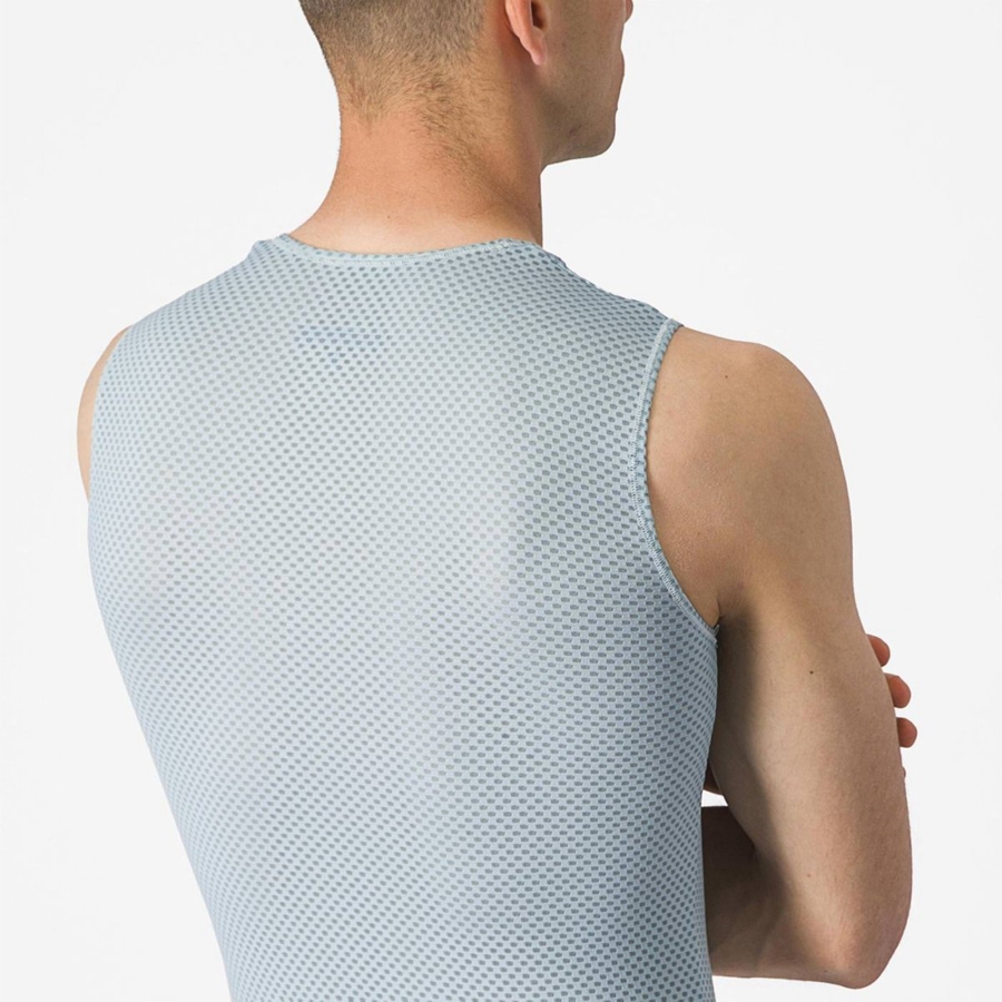 Men Castelli PRO MESH 2.0 SLEEVELESS Base Layer Blue | CYO-985046