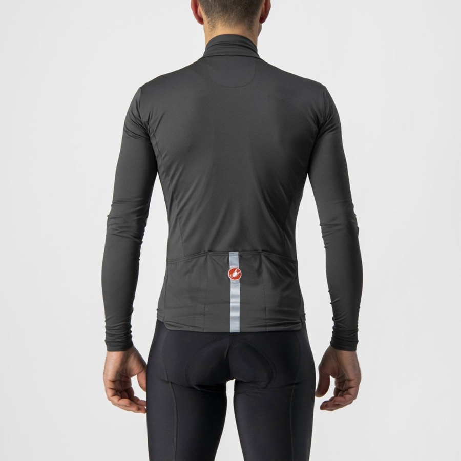 Men Castelli PRO THERMAL MID LS Jersey Dark Grey | IDV-789135