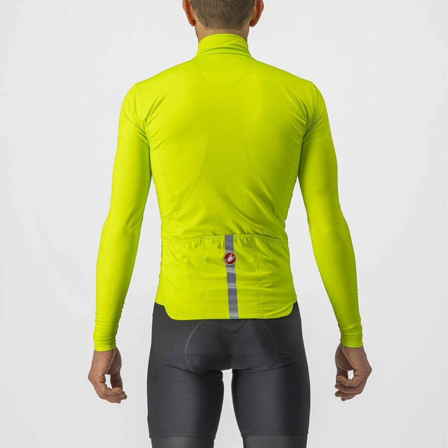 Men Castelli PRO THERMAL MID LS Jersey Light Green | NFV-709184