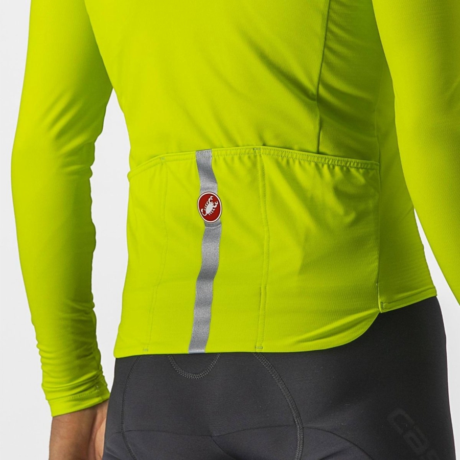 Men Castelli PRO THERMAL MID LS Jersey Light Green | NFV-709184