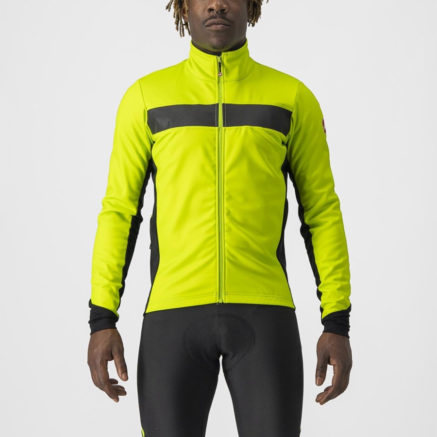 Men Castelli RADDOPPIA 3 Jackets Light Green / Black | GFM-365819