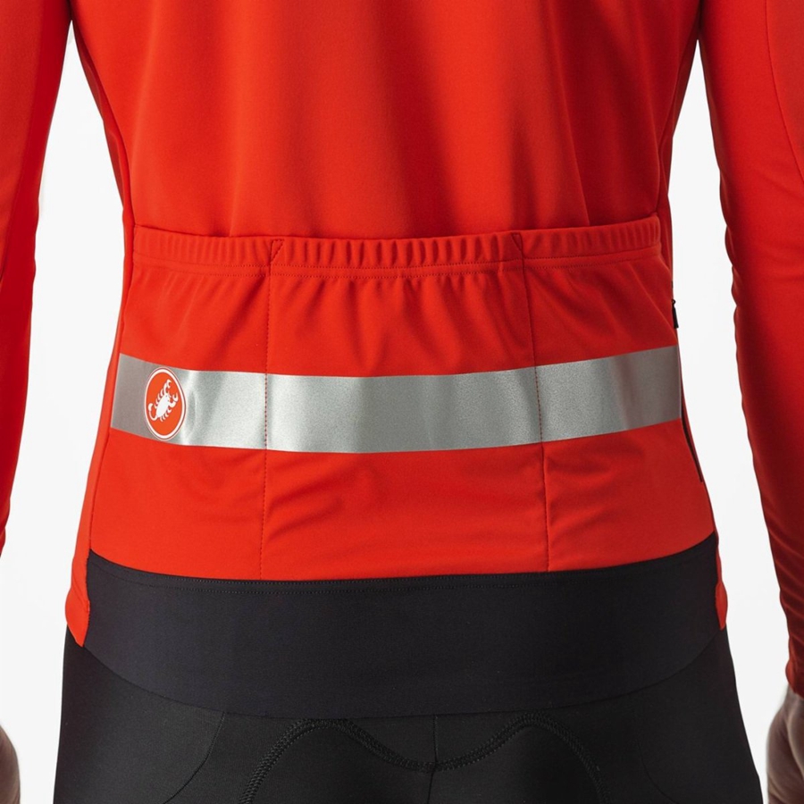 Men Castelli RADDOPPIA 3 Jackets Red / Silver | VQS-962137