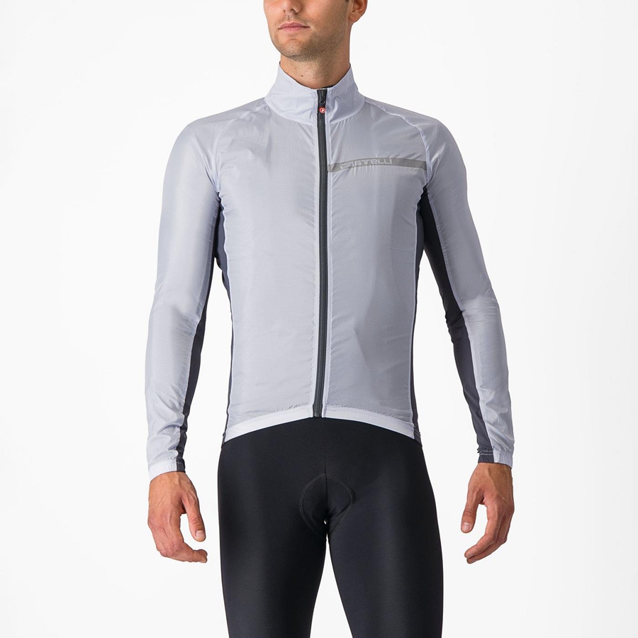 Men Castelli SQUADRA STRETCH Protection Silver Grey / Dark Grey | HWE-412530