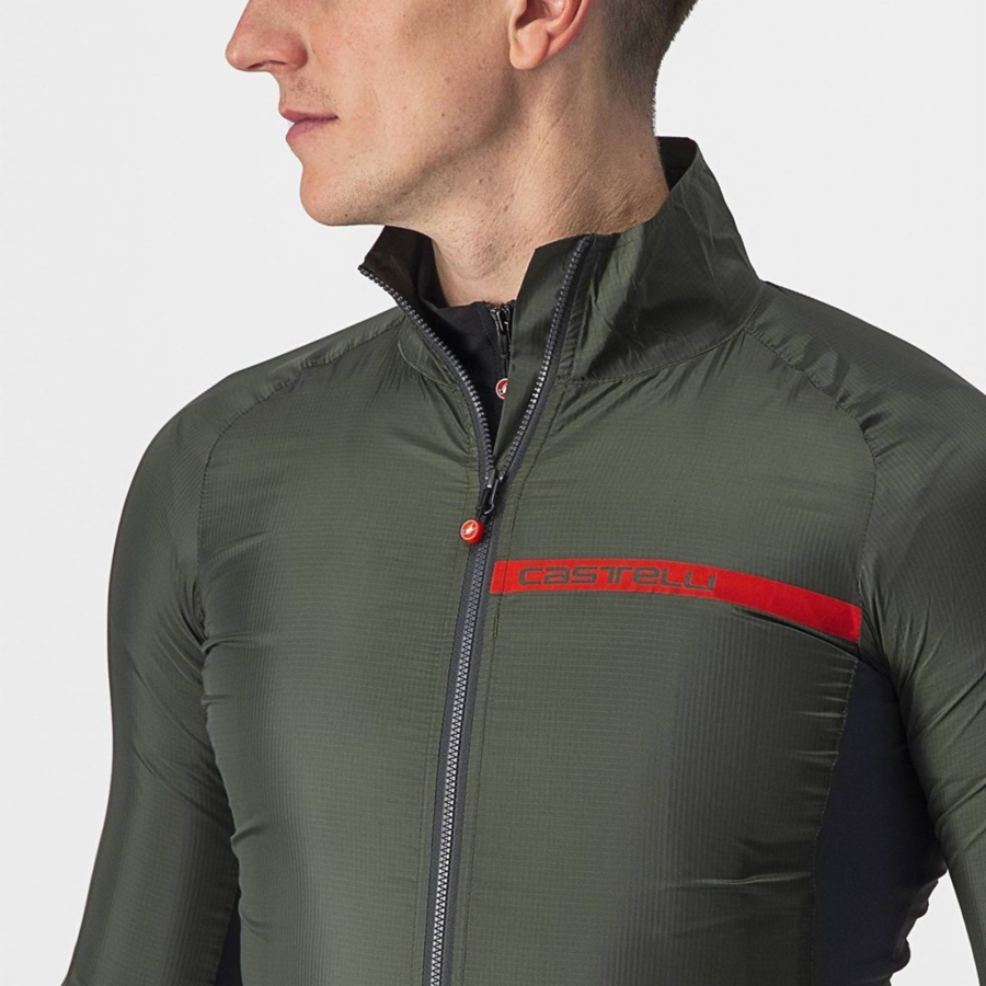 Men Castelli SQUADRA STRETCH Protection Green / Dark Grey | MPA-720519