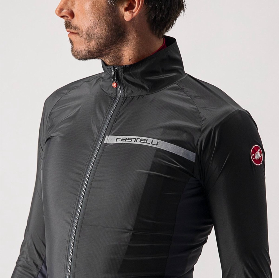 Men Castelli SQUADRA STRETCH Protection Black / Dark Grey | FKT-190247