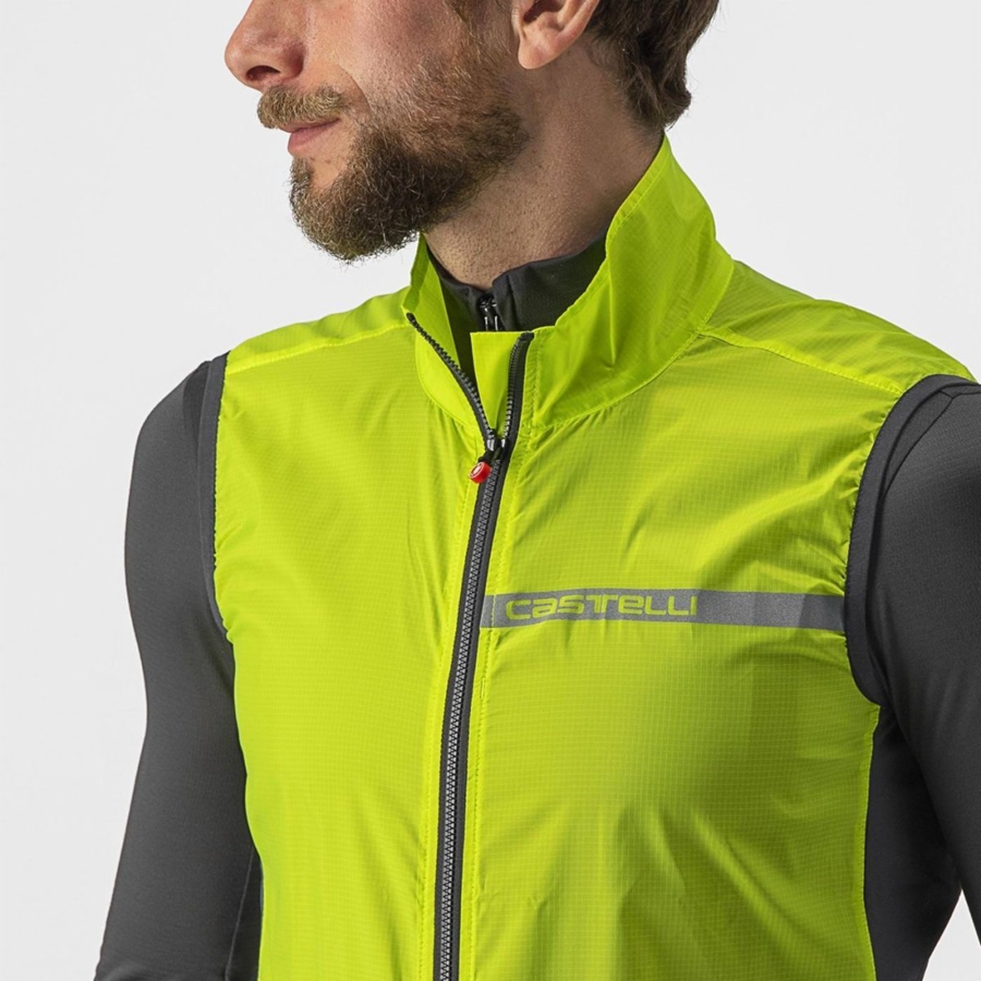 Men Castelli SQUADRA STRETCH Vest Light Green / Dark Grey | TVM-417936