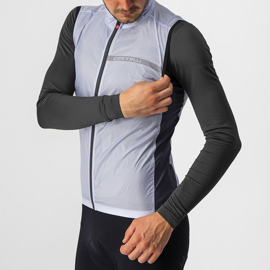 Men Castelli SQUADRA STRETCH Vest Silver Grey / Dark Grey | UXJ-283154