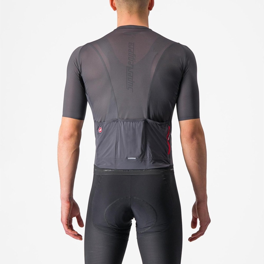 Men Castelli SUPERLEGGERA 3 Jersey Dark Grey | CYD-596320