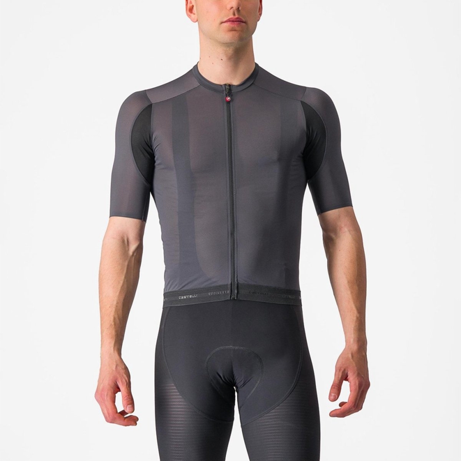 Men Castelli SUPERLEGGERA 3 Jersey Dark Grey | CYD-596320