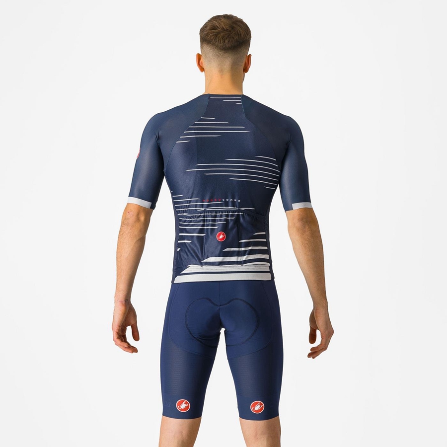 Men Castelli SUPERLEGGERA Bib Shorts Blue | LIY-238740