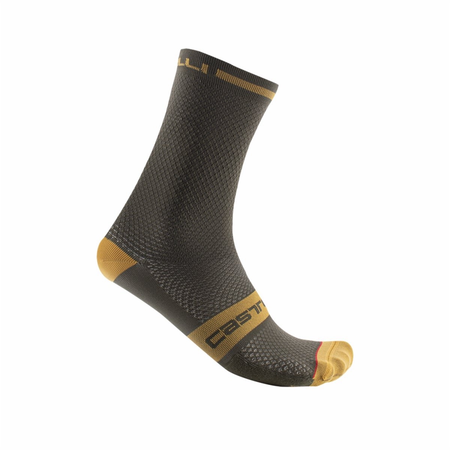 Men Castelli SUPERLEGGERA T 12 Socks Deep Green | CGE-382175