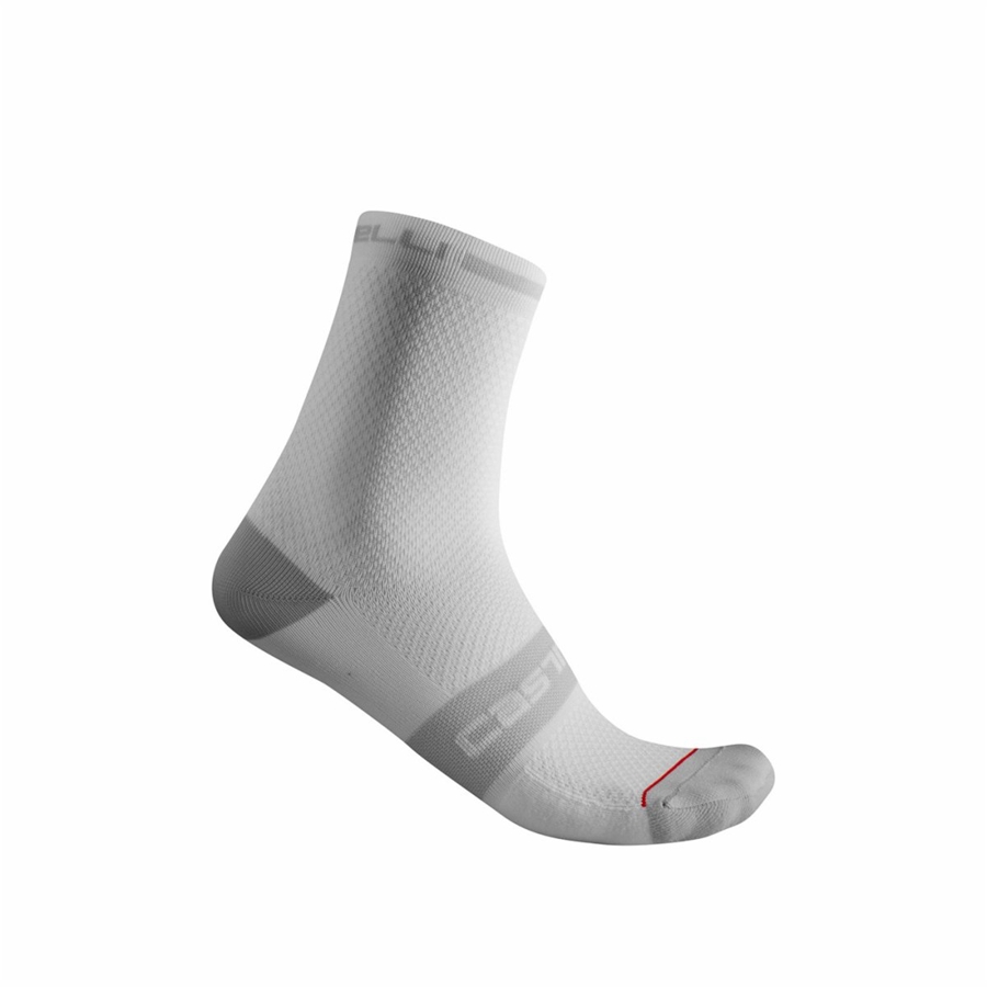 Men Castelli SUPERLEGGERA T 12 Socks White | UHL-059143