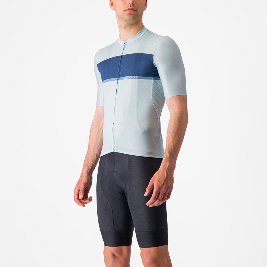 Men Castelli TRADIZIONE Jersey Blue / Blue / Grey | VTJ-107629