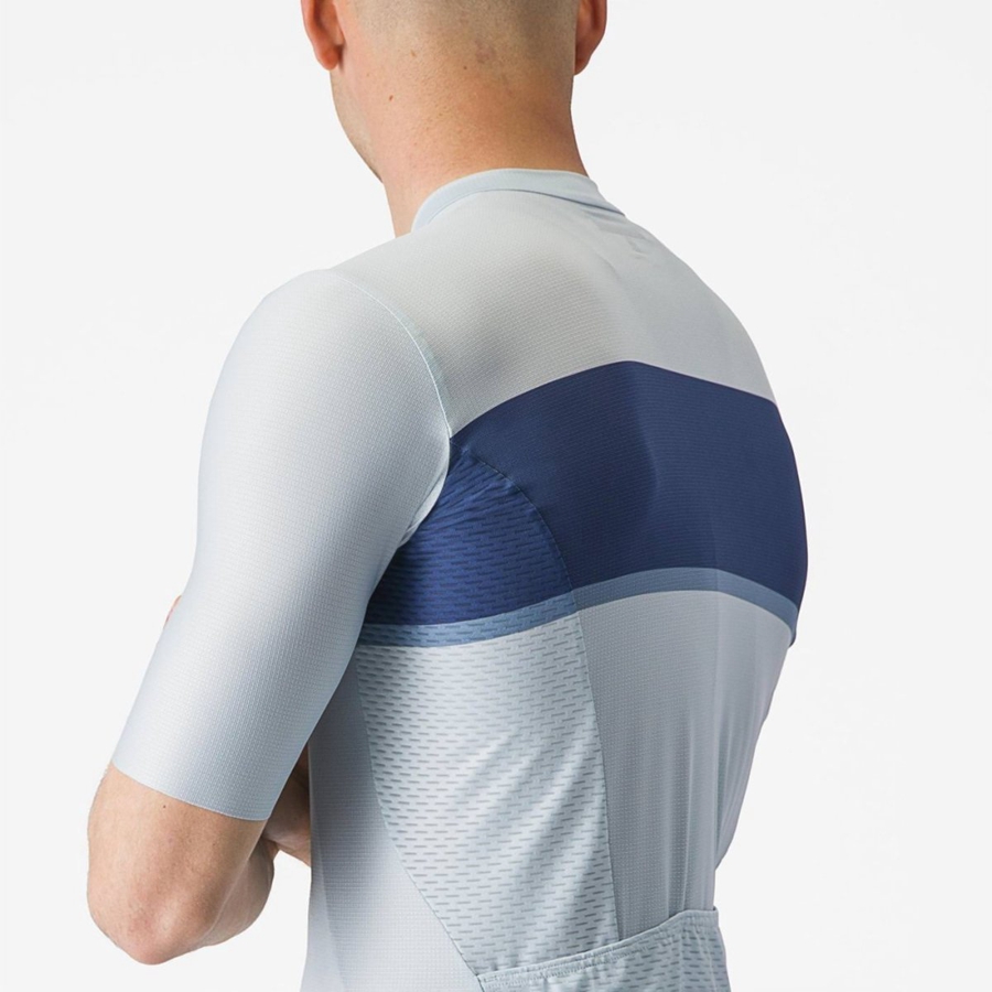 Men Castelli TRADIZIONE Jersey Blue / Blue / Grey | VTJ-107629