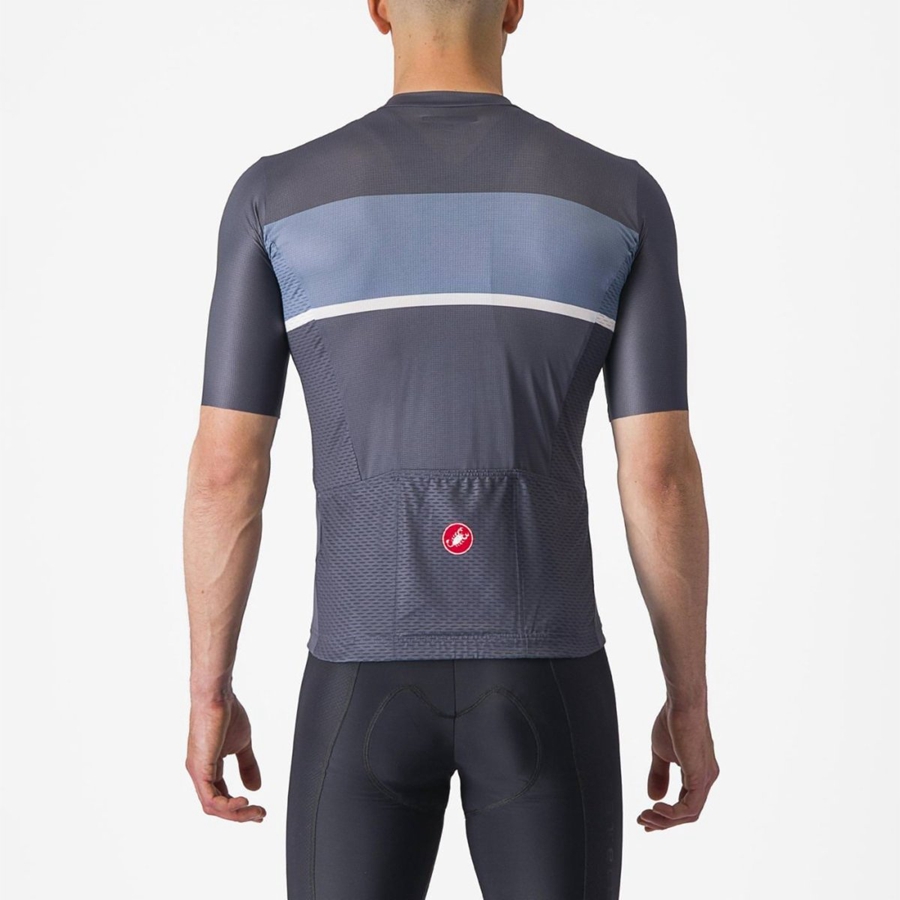 Men Castelli TRADIZIONE Jersey Blue / Light Grey Blue | YEH-382967