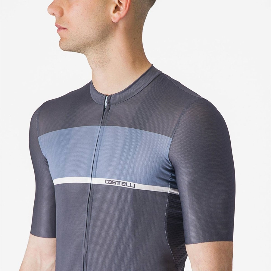 Men Castelli TRADIZIONE Jersey Blue / Light Grey Blue | YEH-382967