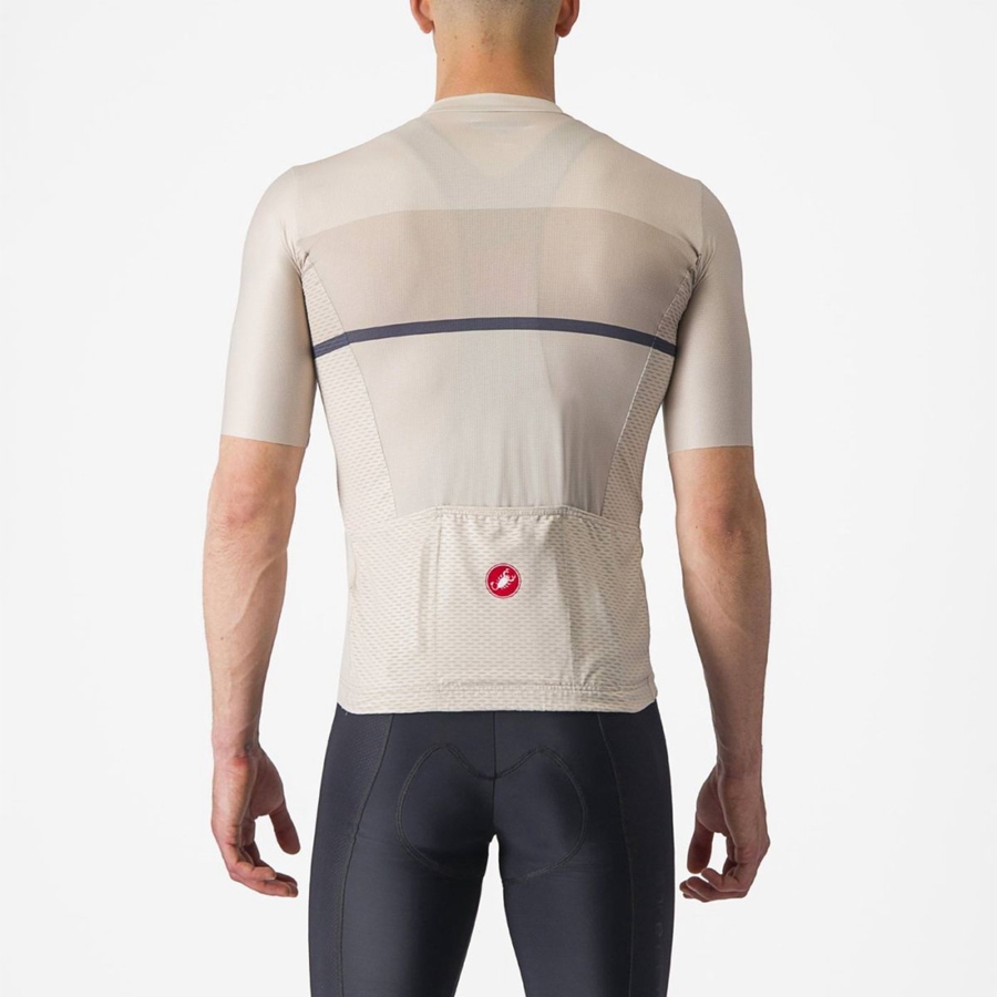 Men Castelli TRADIZIONE Jersey Silver / Blue | PSQ-961734