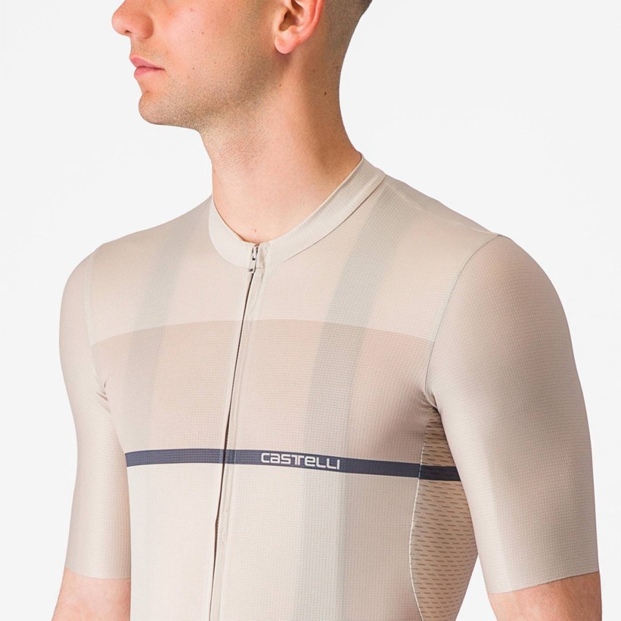 Men Castelli TRADIZIONE Jersey Silver / Blue | PSQ-961734