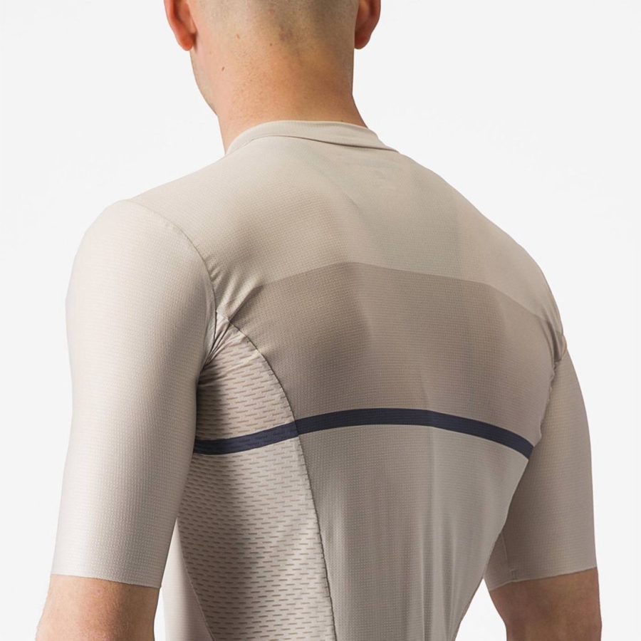 Men Castelli TRADIZIONE Jersey Silver / Blue | PSQ-961734