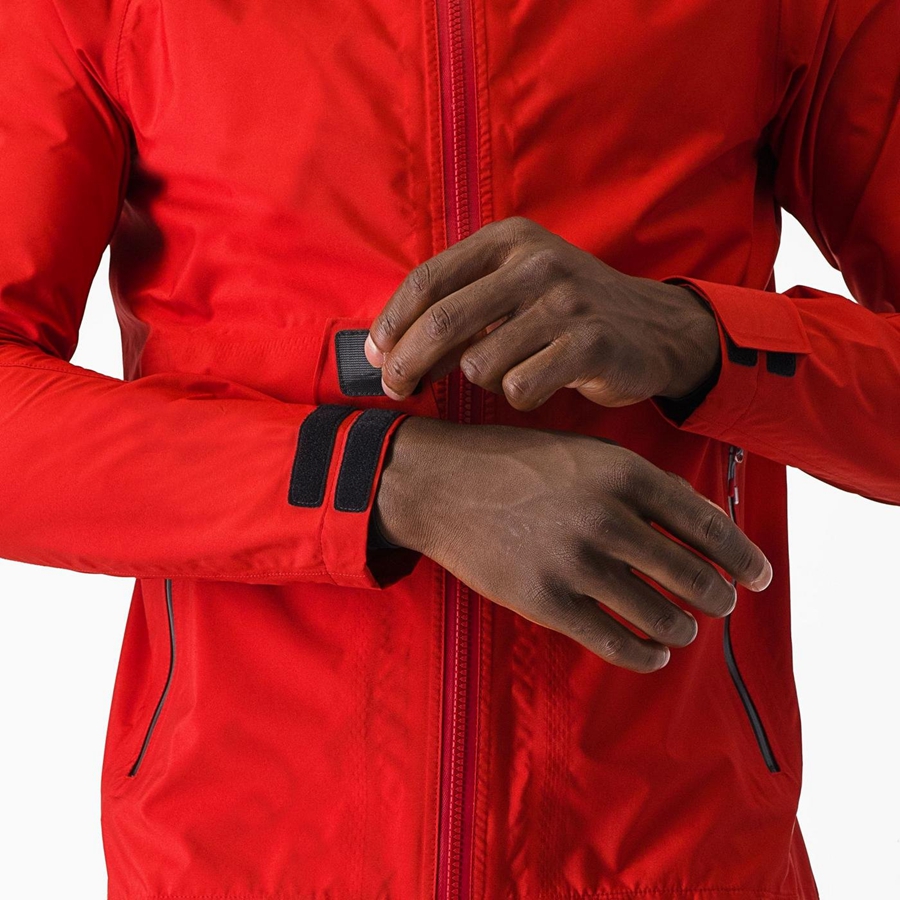 Men Castelli TRAIL GT Jackets Red | TYK-894317