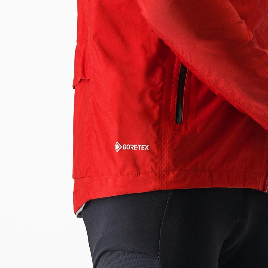 Men Castelli TRAIL GT Jackets Red | TYK-894317