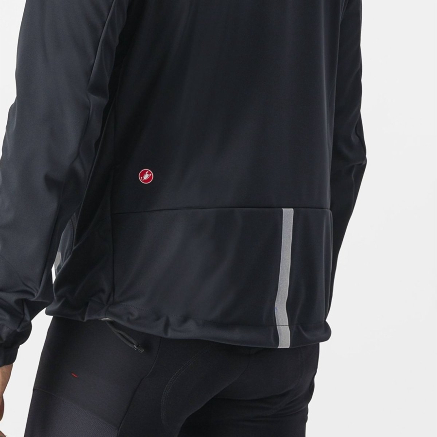 Men Castelli TRAIL HOODIE Jackets Black | IZR-462091