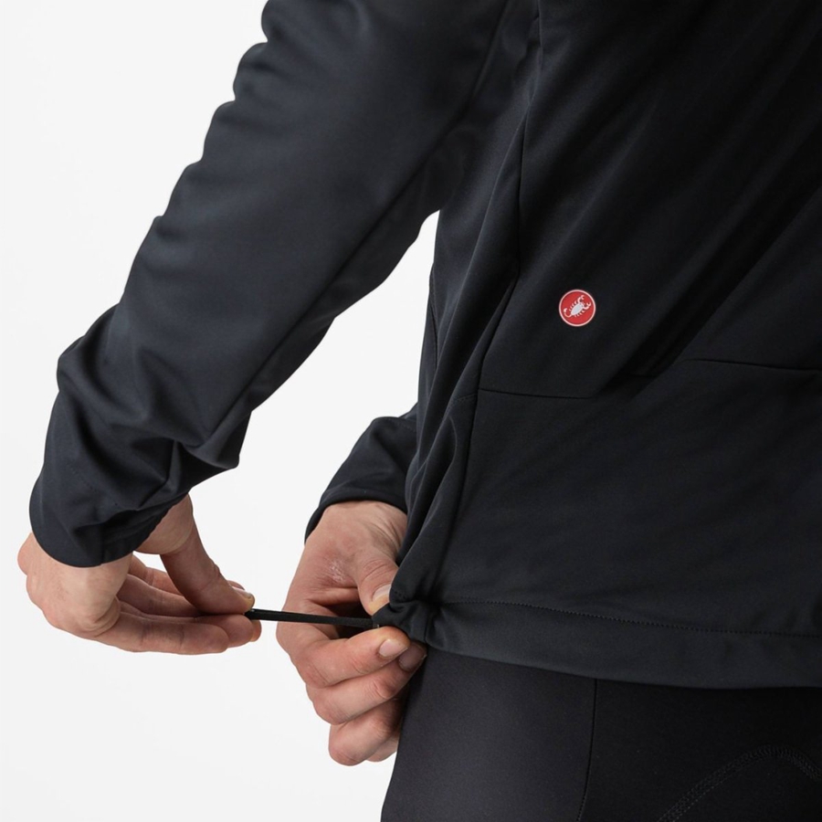 Men Castelli TRAIL HOODIE Jackets Black | IZR-462091