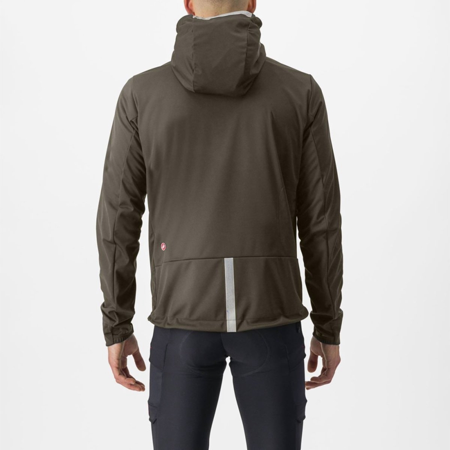 Men Castelli TRAIL HOODIE Jackets Green | PYK-089137