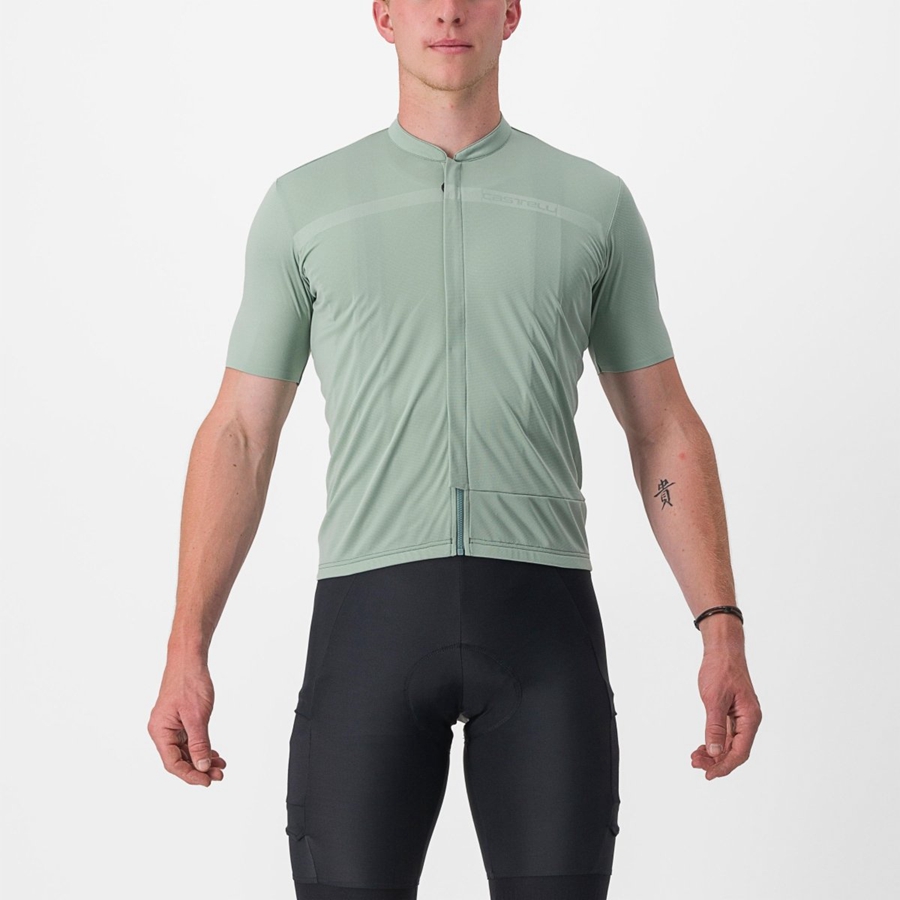 Men Castelli UNLIMITED ALLROAD Jersey Green | GYU-394261