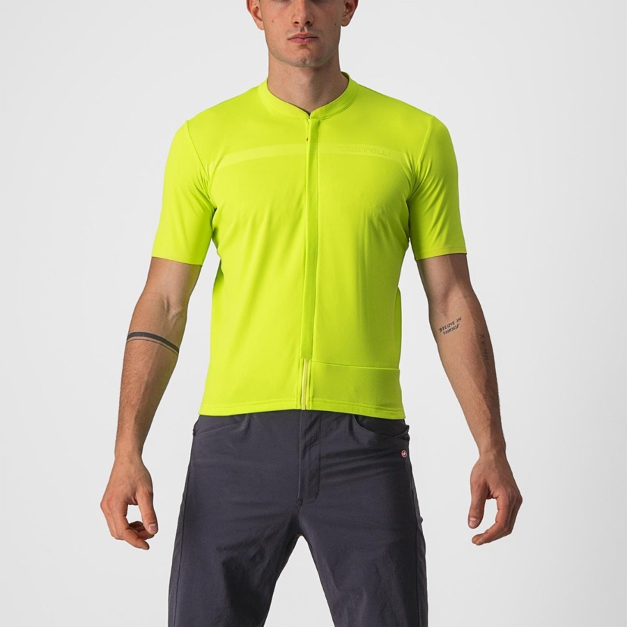 Men Castelli UNLIMITED ALLROAD Jersey Light Green | HQF-590214