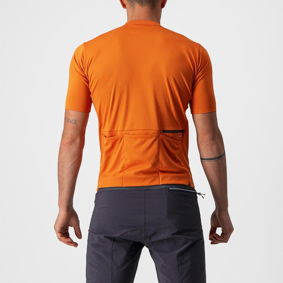 Men Castelli UNLIMITED ALLROAD Jersey Orange Red | HFO-760825