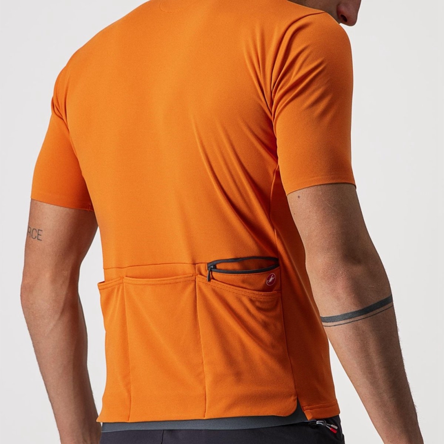 Men Castelli UNLIMITED ALLROAD Jersey Orange Red | HFO-760825