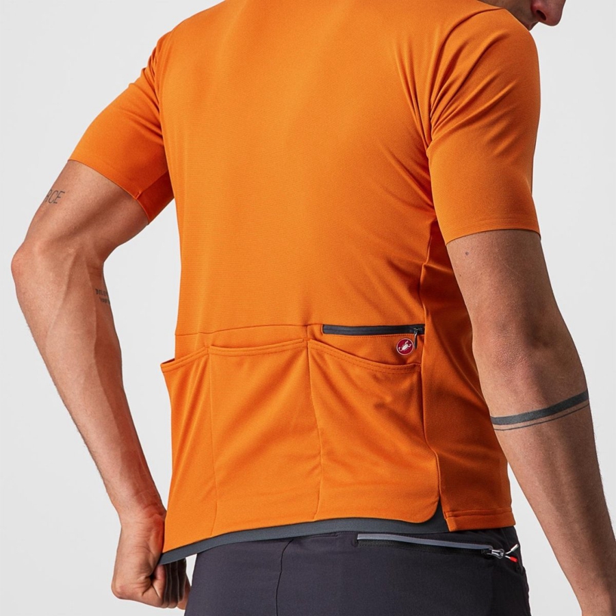 Men Castelli UNLIMITED ALLROAD Jersey Orange Red | HFO-760825