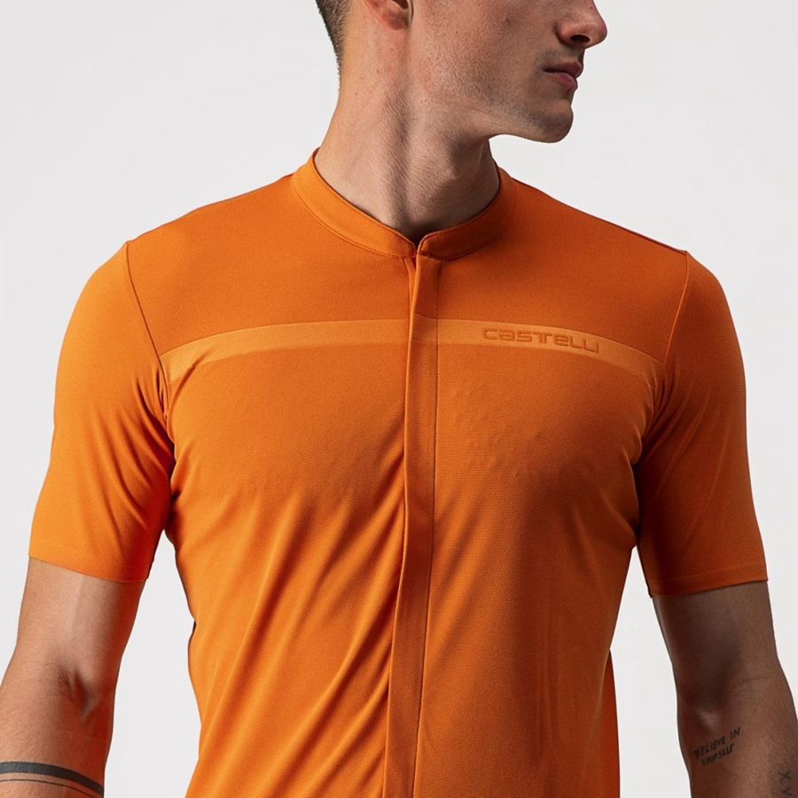 Men Castelli UNLIMITED ALLROAD Jersey Orange Red | HFO-760825