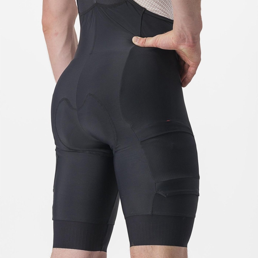 Men Castelli UNLIMITED CARGO Bib Shorts Black | BFS-509178